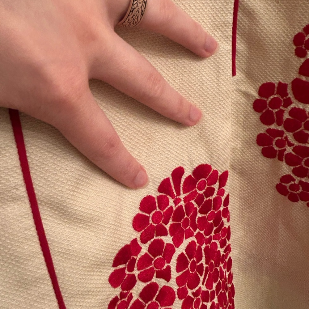 Floreat Cream and Red Floral Midi Dress - Picture 6 of 8